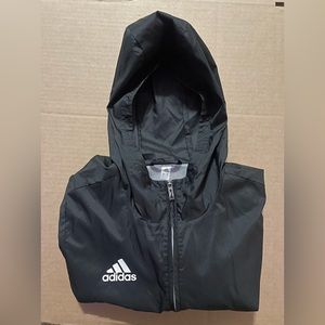 Adidas White & Black Windbreaker hoodie